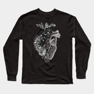 Flower Heart Spring Black and White Inverse by Tobe Fonseca Long Sleeve T-Shirt